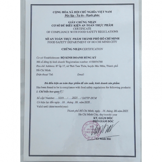 Heo Quay Sạch, Đạt Chuẩn Vệ Sinh An Toàn Thực Phẩm